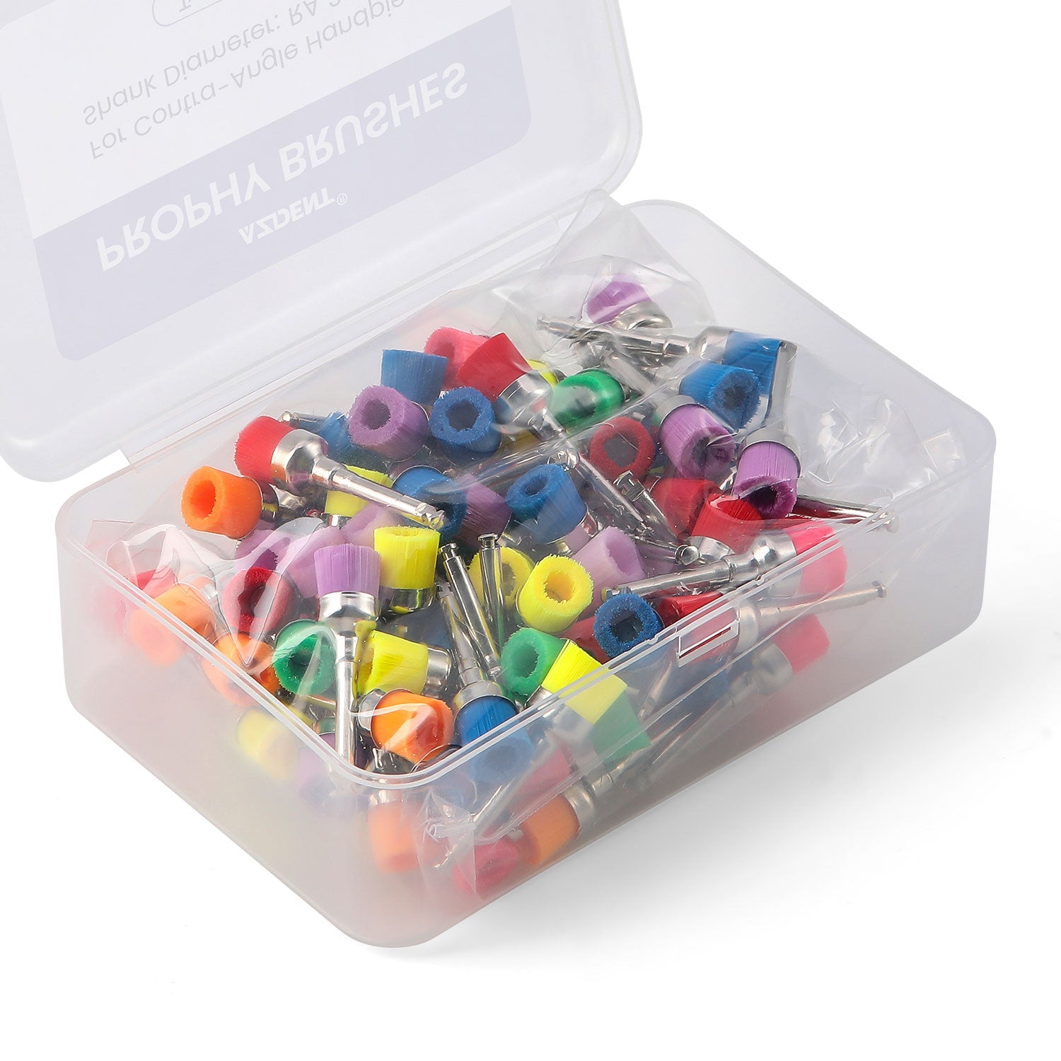 AZDENT Dental Prophy Brushes RA Latch Type Bowl Shape Nylon Soft Copper Handle 100pcs/Box - azdentall.com
