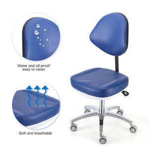 Dental Doctor Stool Adjustable Height Hydraulic Stool With Wheels Soft Seat Cushion Blue - azdentall.com