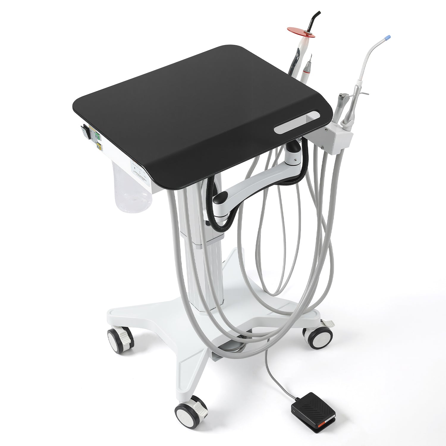 Portable Dental Mobile Delivery Cart Unit 4 Hole with Curing Light and Scaler Handpiece - azdentall.com