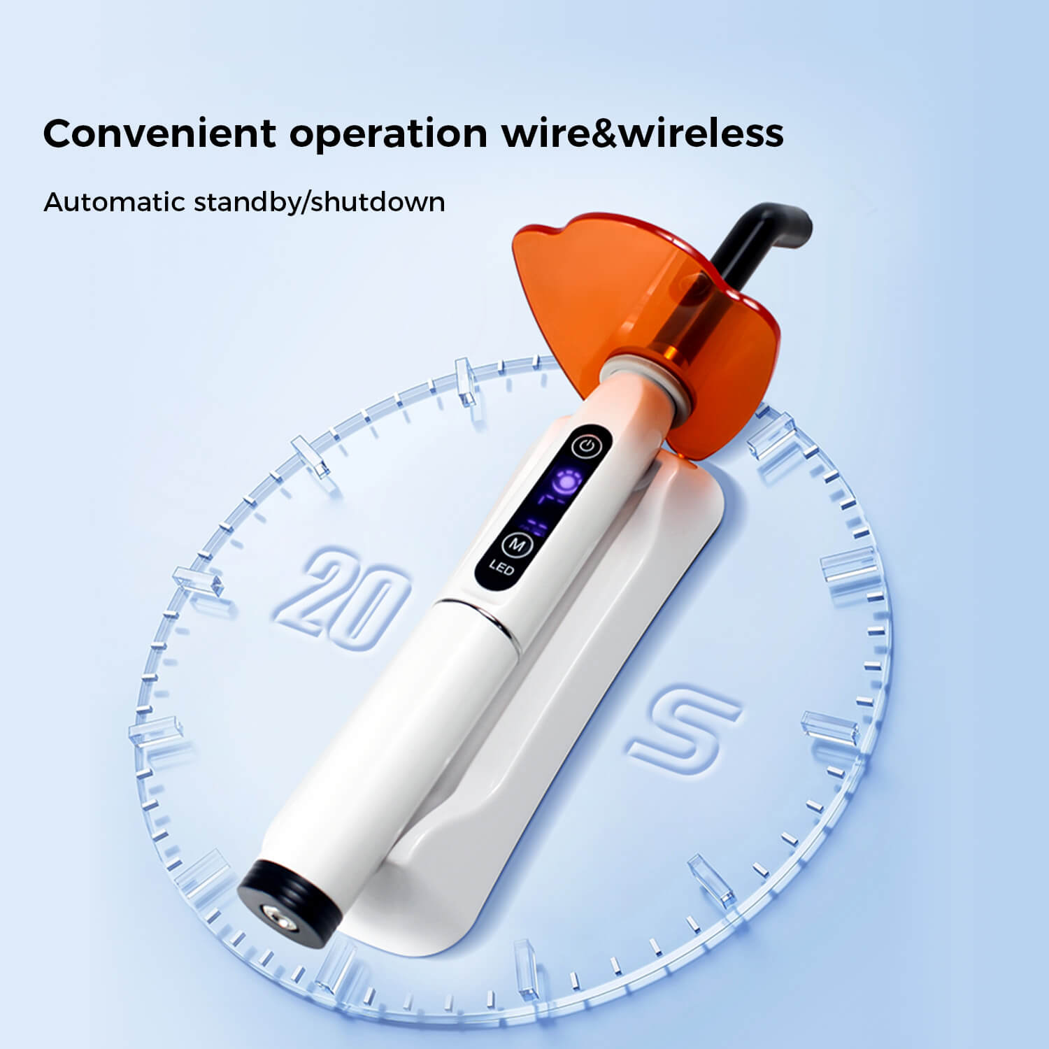 Dental LED Curing Light Lamp 1 Second Cure Adjustable Power 2400mW/cm² - azdentall.com