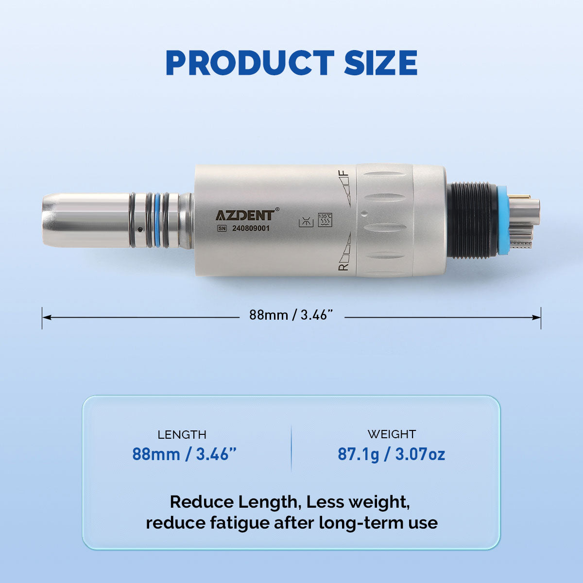 AZDENT Dental Mini Fiber Optic Air Motor 6 Hole - azdentall.com