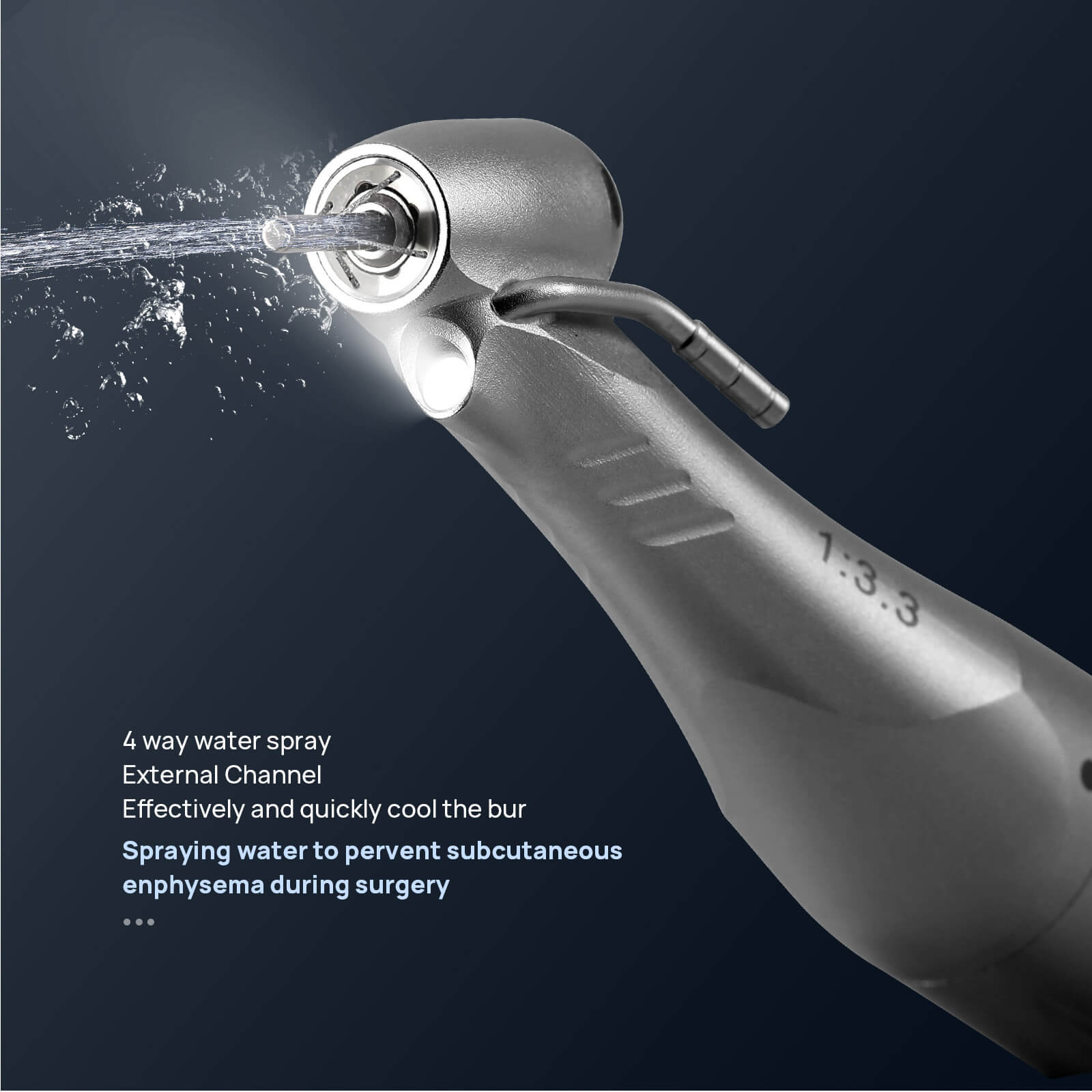COXO 45 Degree LED Speed Increasing Electric Handpiece 1:3.3 Contra Angle with Generator Push Button CX235C7 #C7-7 - azdentall.com