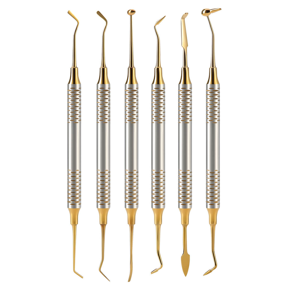 Dental Tools Composite Resin Filling Spatula Titanium Plated Head Filler Gold - azdentall.com