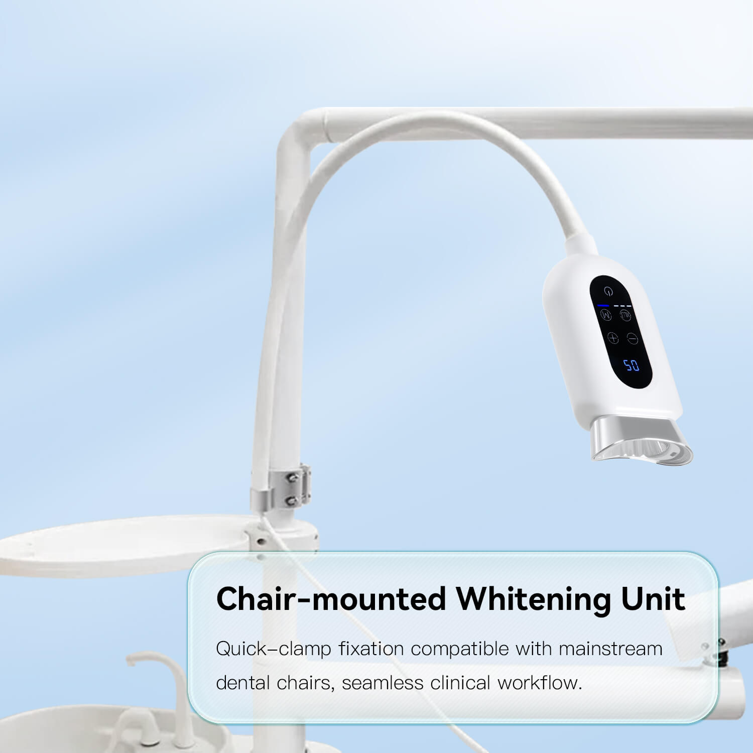 Dental Portable 3-Color Cold Light LED Teeth Whitening Machine BM01C Dental Chair Clamp Model - azdentall.com