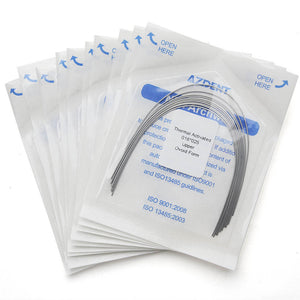 AZDENT Thermal Active NiTi Archwire Ovoid Form Rectangular 0.018 x 0.025 Upper 10pcs/Pack - azdentall.com