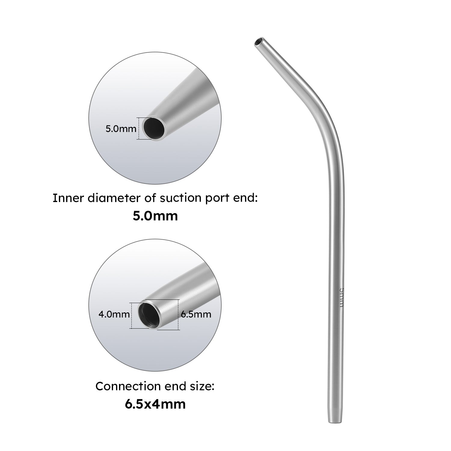 Dental Stainless Steel Saliva Ejector Surgical Nozzle Slender Design Low Suction Tube - azdentall.com