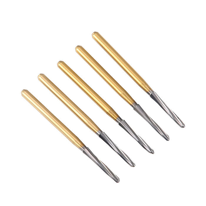 Dental Endodontic Carbide Burs FG Titanium Coated For Shaping Refining Endodontic Access Preparations 21/25/28mm 5Pcs/Box - azdentall.com