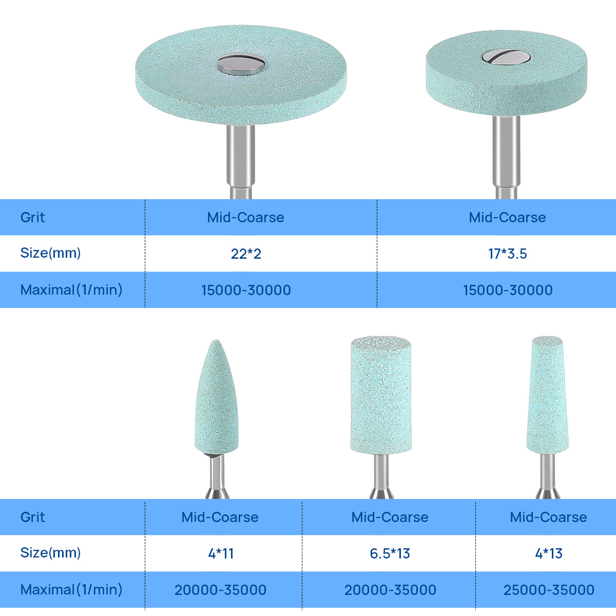 Dental Lab Ceramic Diamond Grinder Zirconia Porcelain Polish Mid-Coarse - azdentall.com