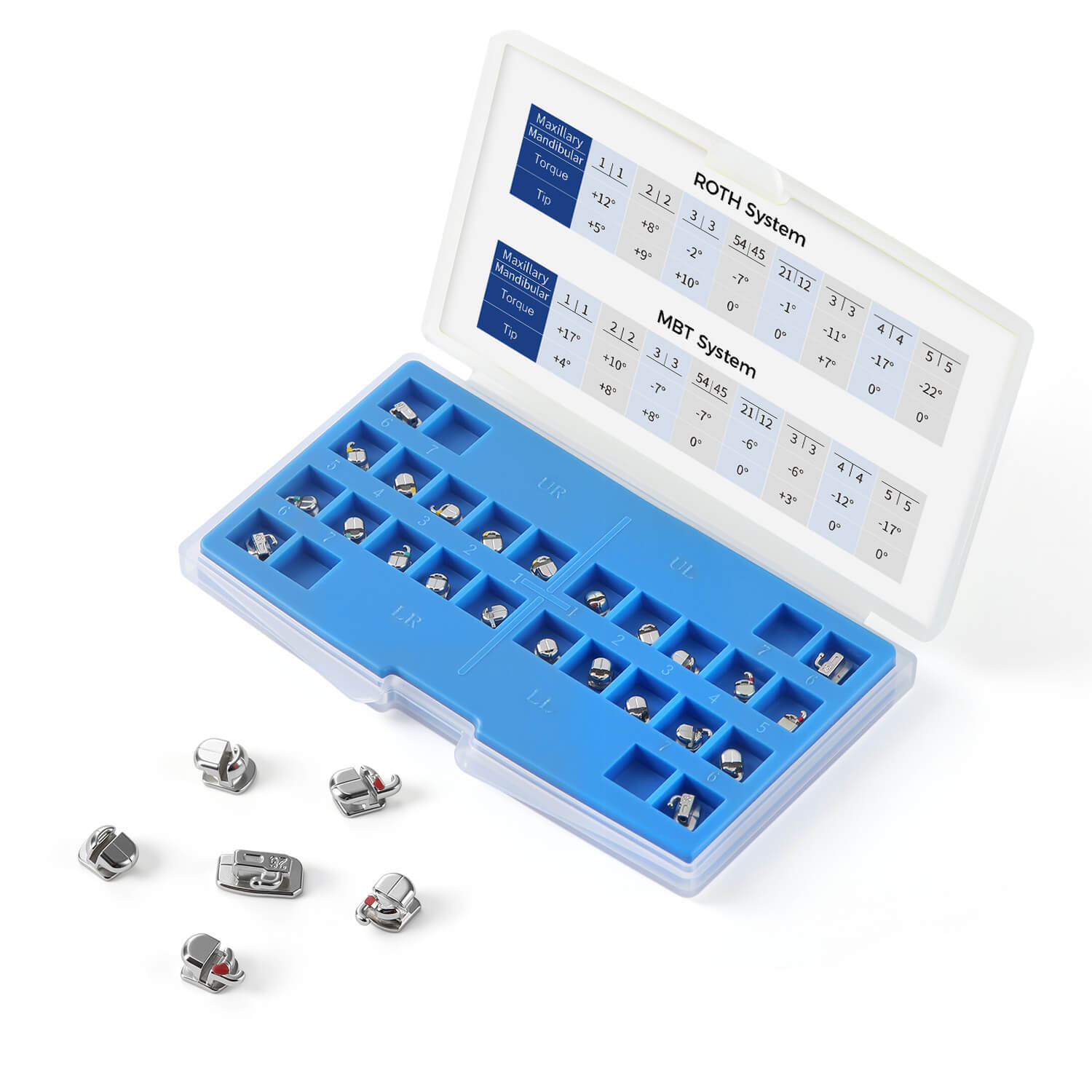 AZDENT Dental Self-Ligating Brackets Roth/MBT .022 Hooks 345 & Buccal Tubes 24pcs/Kit - azdentall.com