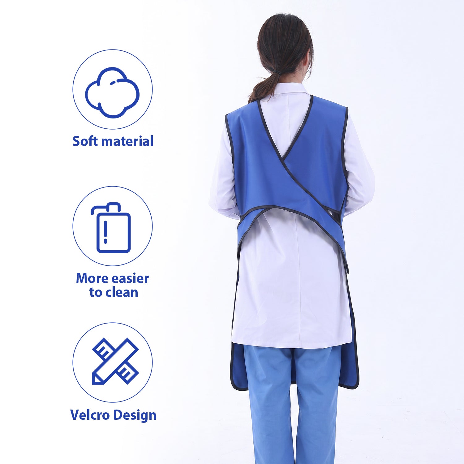 Dental X-Ray Radiation Protective Apron 0.35mmpb 100x60cm Blue - azdentall.com