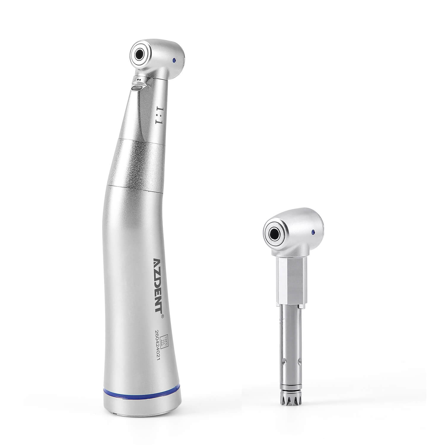 AZDENT Dental 1:1 Fiber Optic LED Low Speed Contra Angle Handpiece Removable Design - azdentall.com