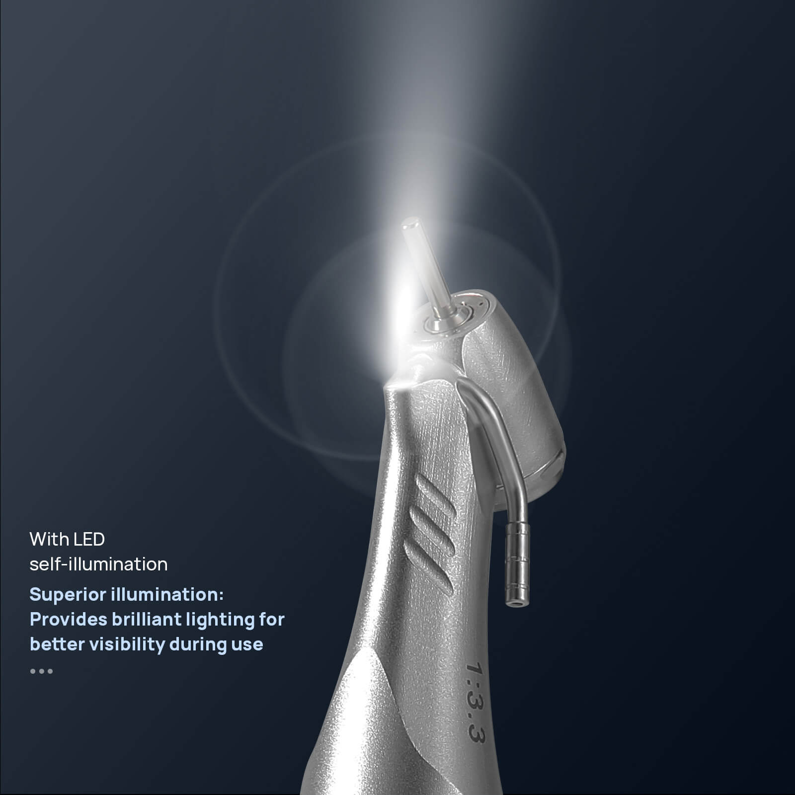 COXO 45 Degree LED Speed Increasing Electric Handpiece 1:3.3 Contra Angle with Generator Push Button CX235C7 #C7-7 - azdentall.com