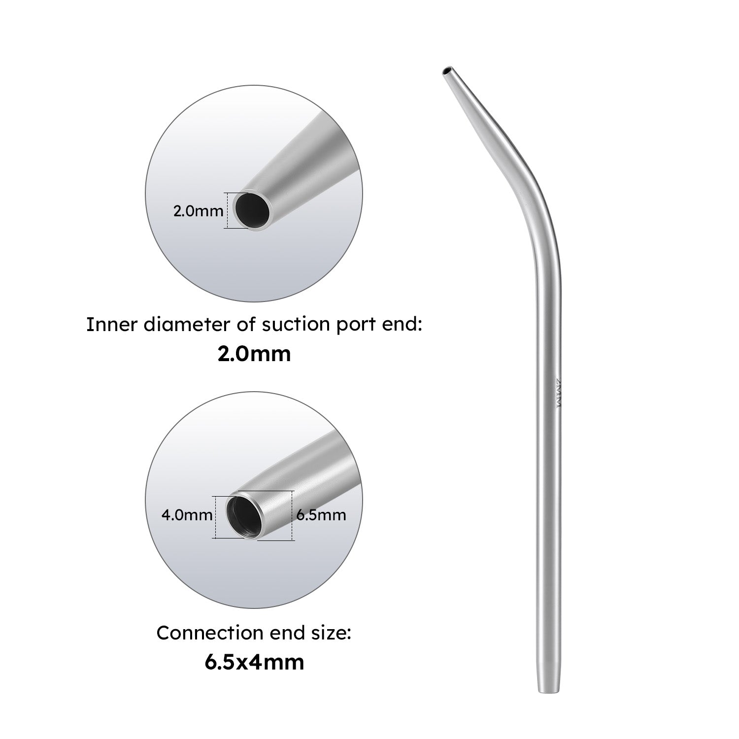 Dental Stainless Steel Saliva Ejector Surgical Nozzle Slender Design Low Suction Tube - azdentall.com