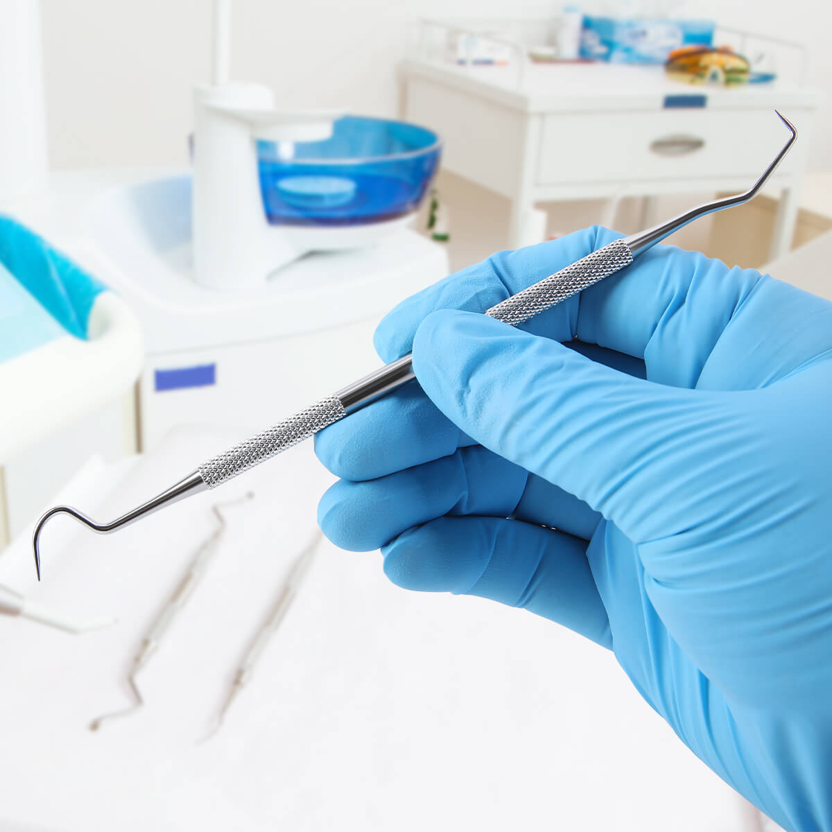 Dental Stainless Steel Clean Tool Mirror Tweezers Probe Cleaner Remover - azdentall.com