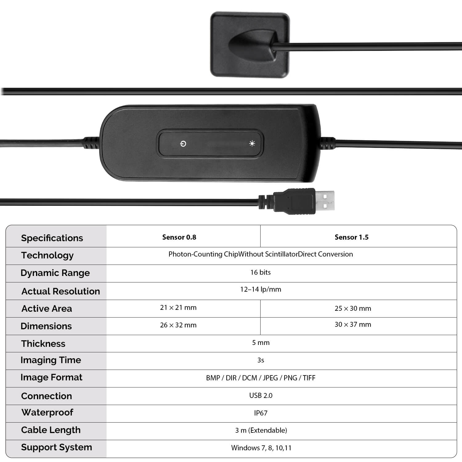 Dental X-Ray Digital Sensor With Software With Sensor Positioning Holder Size 0.8(XVS2121)/Size 1.5(XVS2530)
