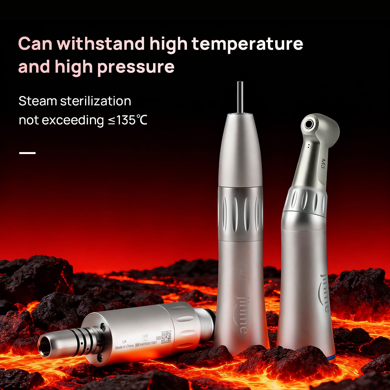 Jinme LN Low Speed Handpiece Kit 1:1 Inner Channel 4 Hole Contra Angle Straight Handpiece & Air Motor - azdentall.com