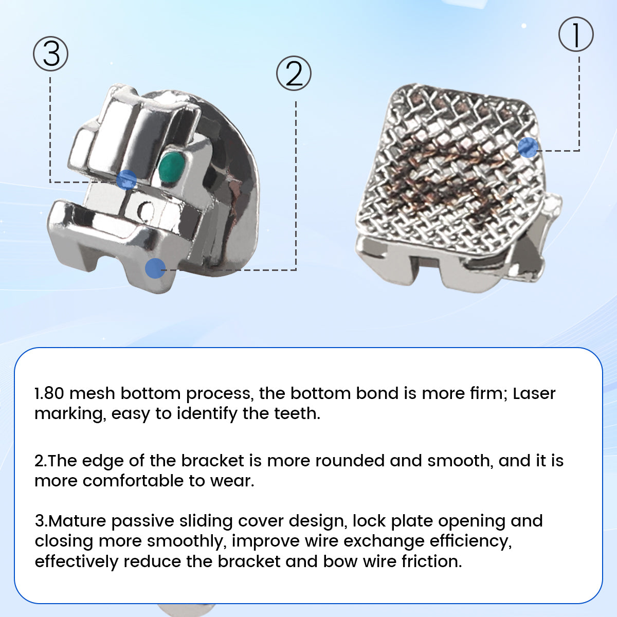 AZDENT Metal Self-Ligating Brackets with Buccal Tube Roth/MBT 3-4-5 Hook 28pcs /kit - azdentall.com