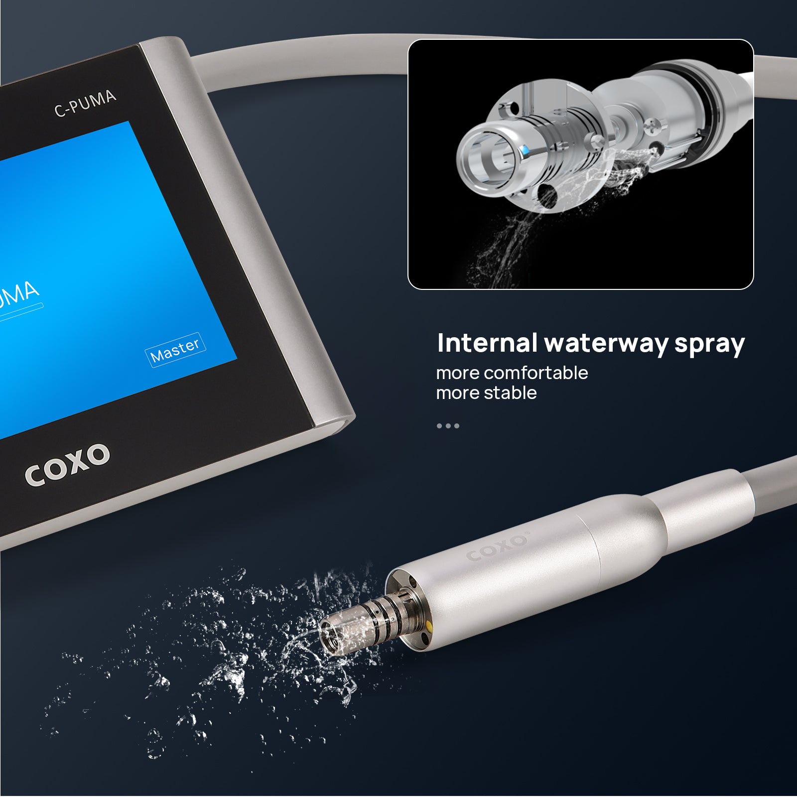 COXO C PUMA Master Dental LED Electric Endo Motor with 1:5 & 6:1 Contra Angle Handpieces - azdentall.com