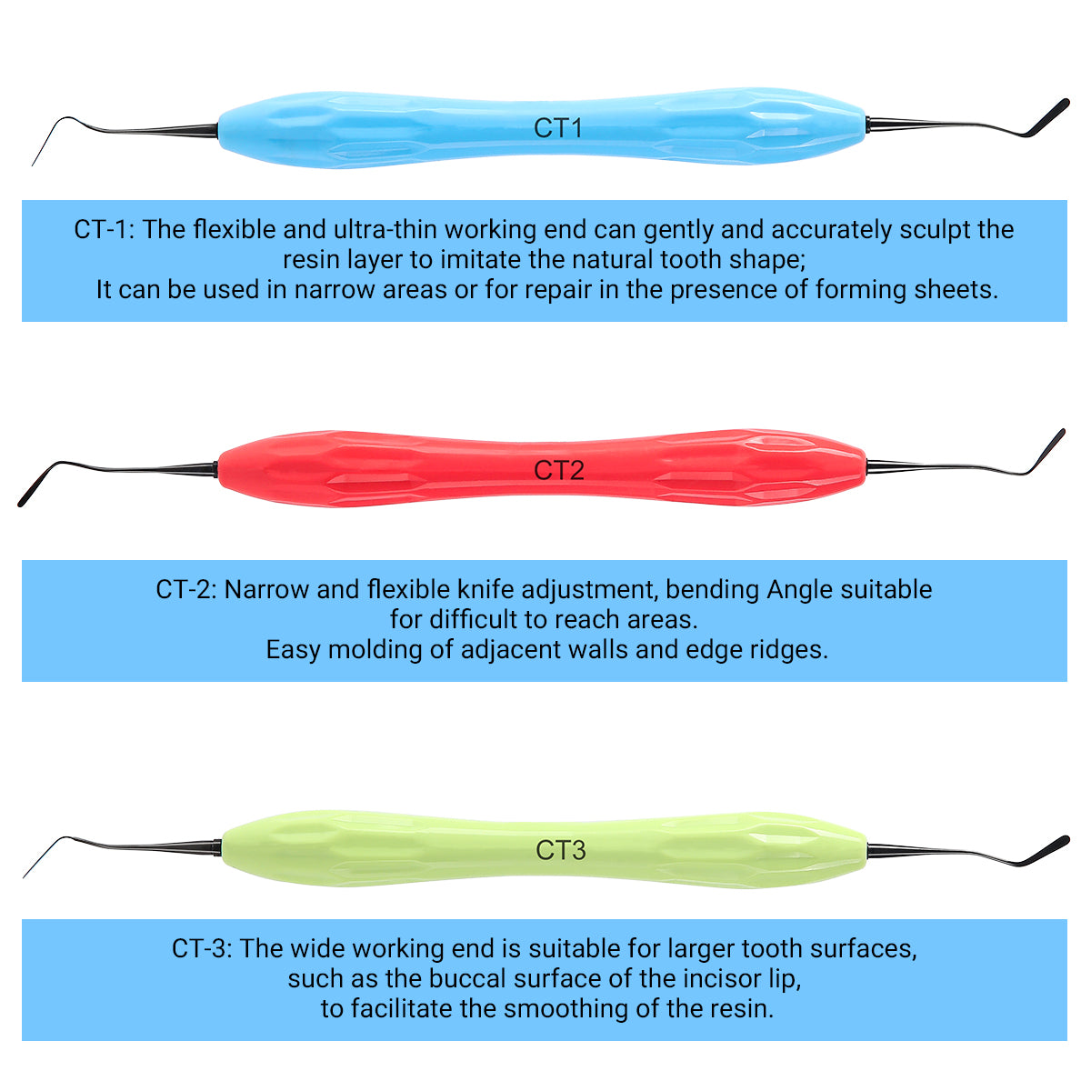 Dental Resin Filler Restorative Instrument Aesthetic Restoration Knife Silicone Handle - azdentall.com