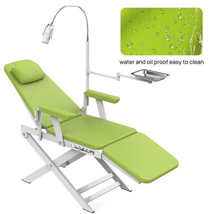 Dental Portable Chair Simple Type-Folding Chair With LED Cold Light Green - azdentall.com
