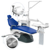 Dental Unit Chair J2688-A1 DC Motor Computer Controlled Hard Leather with Stool Sapphire Blue - azdentall.com