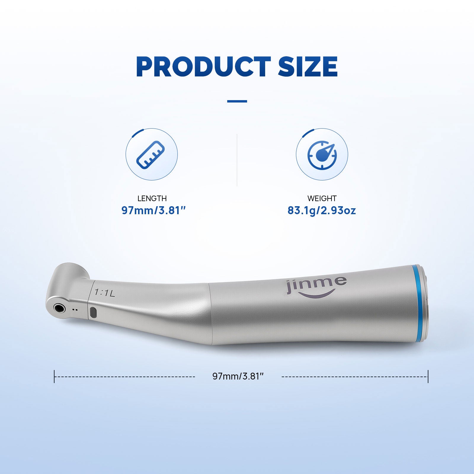 Jinme 1:1 Low Speed Electric Handpiece Fiber Optic Inner Channel W11L - azdentall.com