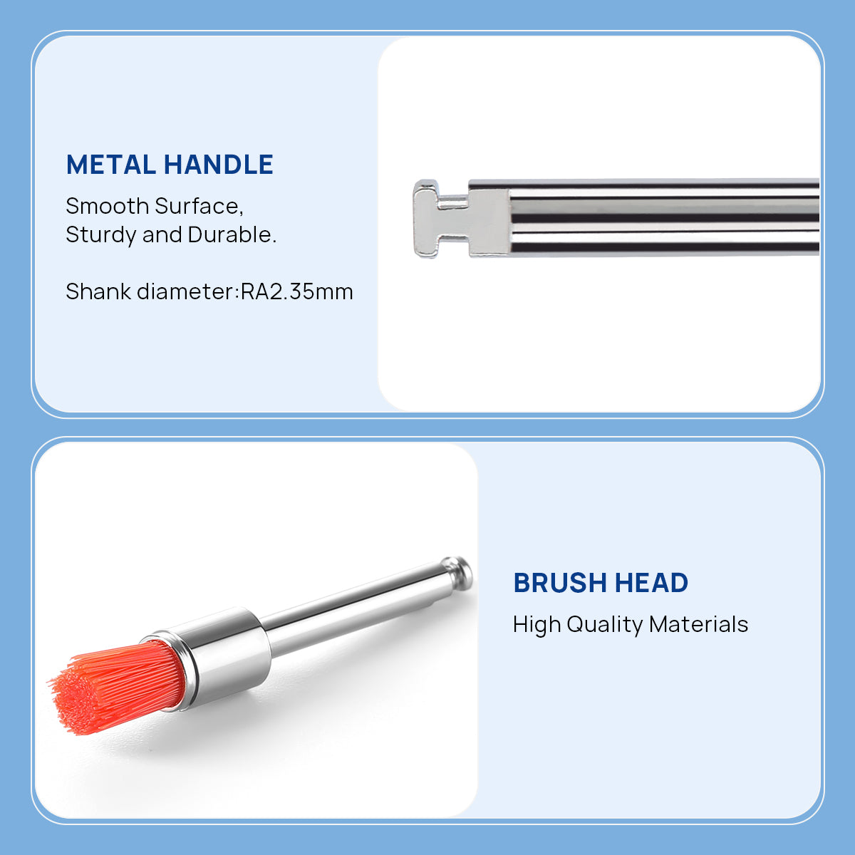 AZDENT Dental Polishing Prophy Brush Nylon Colorful Nylon Flat Type100p/Box - azdentall.com