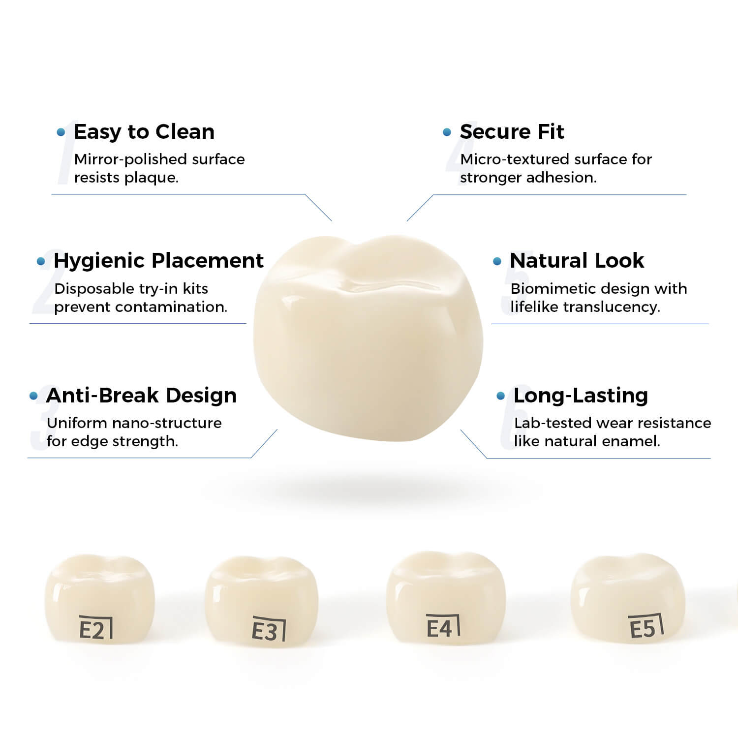 48 Sizes Dental Zirconia Crowns for Kids Posterior Teeth Primary Molar Crowns 1pc/Box - azdentall.com