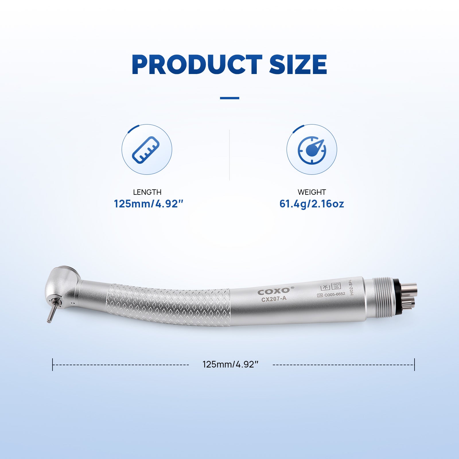 COXO Dental High Speed Handpiece Air Turbine Anti-retraction Standard Head 4 Hole Quick Coupling - azdentall.com