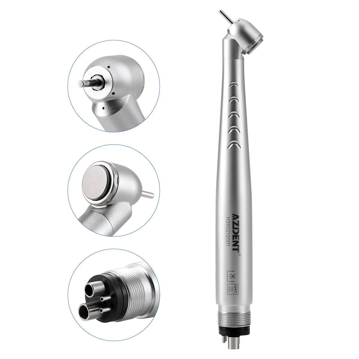 AZDENT Dental 45 Degree High Speed Handpiece Standard Head Push Button 4 Hole - azdentall.com