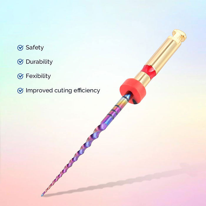 Dental Engine Rotary Files Endo NiTi Thermal Activation Rainbow Files 25mm 6pcs/Pack - azdentall.com