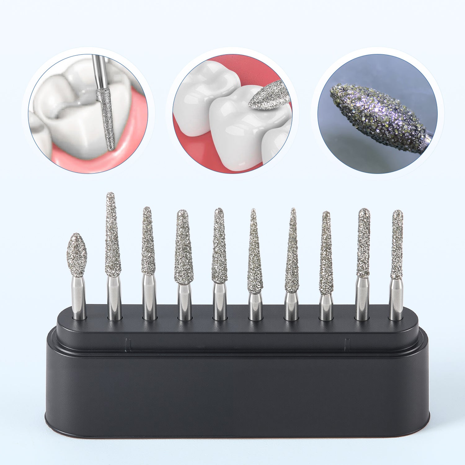 AZDENT Dental Diamond Zirconia Cutting Bur Kit FG 1.6mm 10pcs/Box - azdentall.com