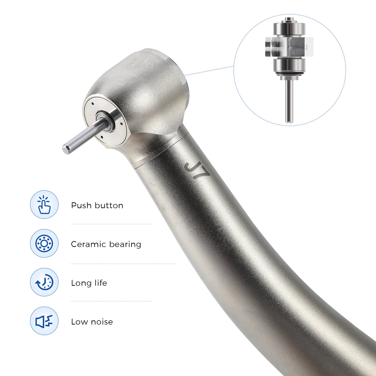 Jinme J7-SUQ High Speed Air Turbine Handpiece Standard Head 4 Hole - azdentall.com