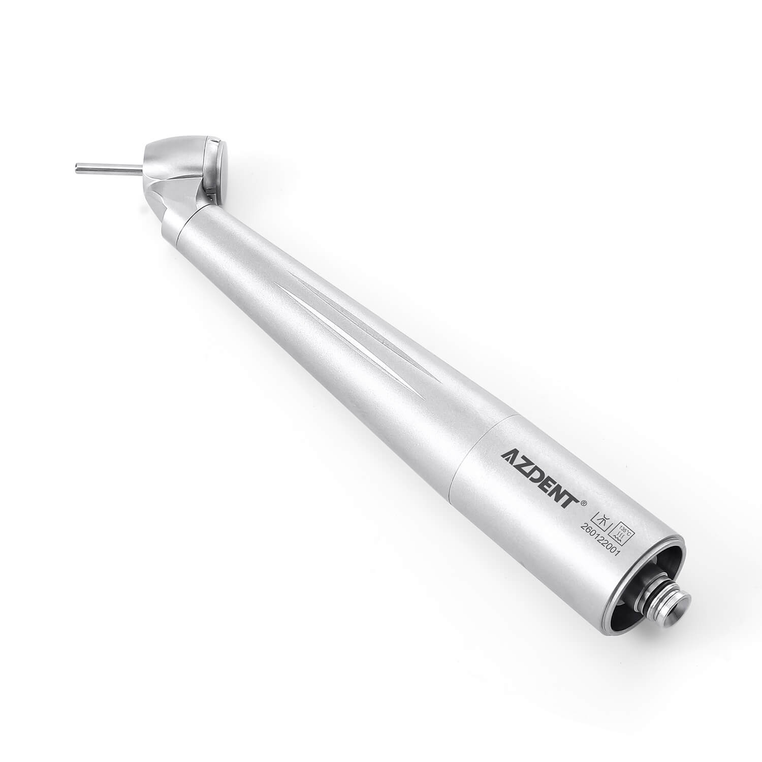 AZDENT Dental LED Fiber Optic 45° High Speed Handpiece Titanium Mini Head Four Water Spray / 6 Holes Quick Coupler - azdentall.com