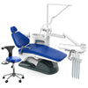 Dental Unit Chair J2688-A1 DC Motor Computer Controlled Hard Leather with Stool Sapphire Blue - azdentall.com