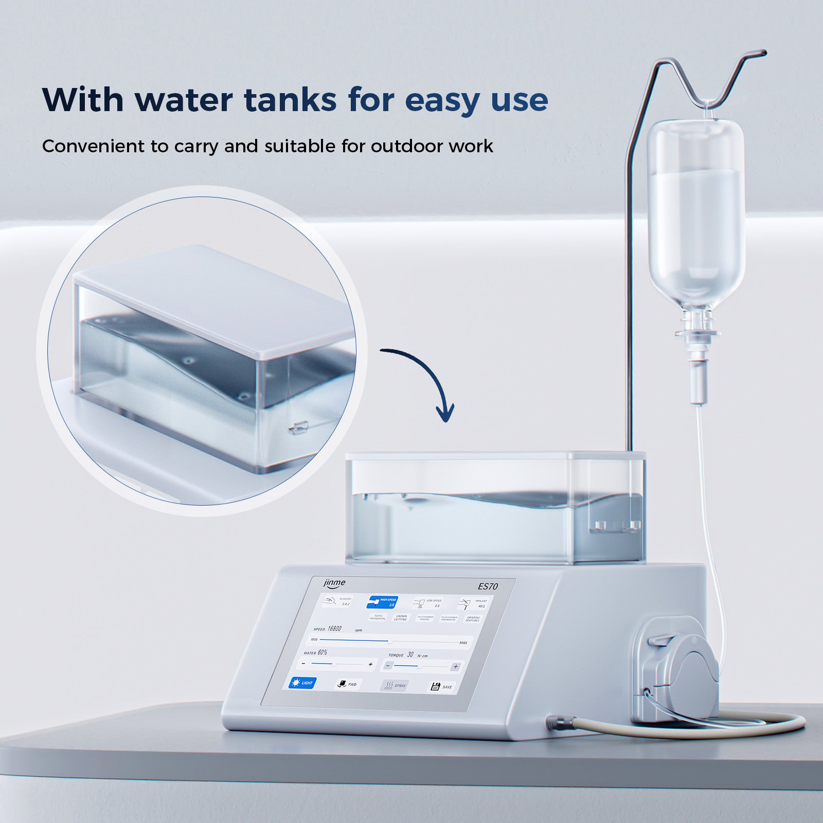 Jinme Dental Surgical System Equipping with 4 Contra Angle Electric Handpieces ES70 - azdentall.com
