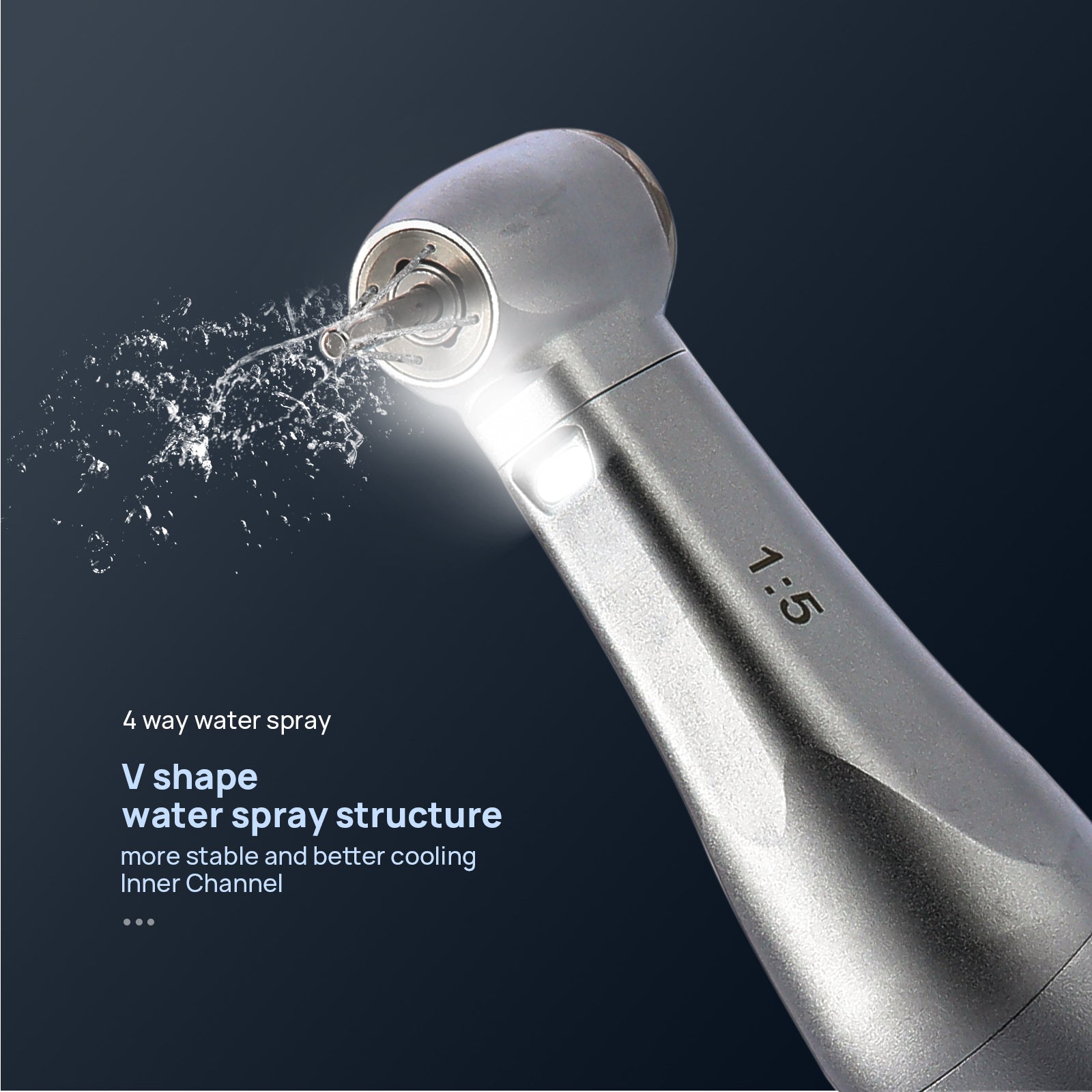 COXO Dental 1:5 Increasing Electric Fiber Optic Inner Channel Contra Angle Handpiece Standard Head CX235C7-5 - azdentall.com