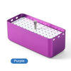 Dental Disinfection Box Holder Aluminum 72 Holes for FG 1.6mm Burs Files Polishers Purple- azdentall.com