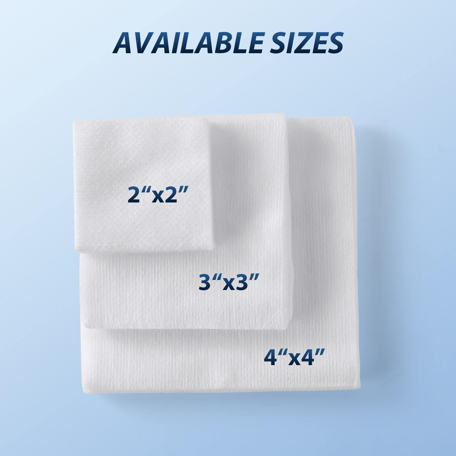 AZDENT Dental Gauze Pads Non-Woven Sponge 4-Ply Non-Sterile 3 Sizes 200pcs/Bag