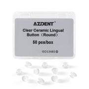 AZDENT Orthodontic Composite Clear Ceramic Lingual Buttons Bondable Round Base 50pcs/Box - azdentall.com