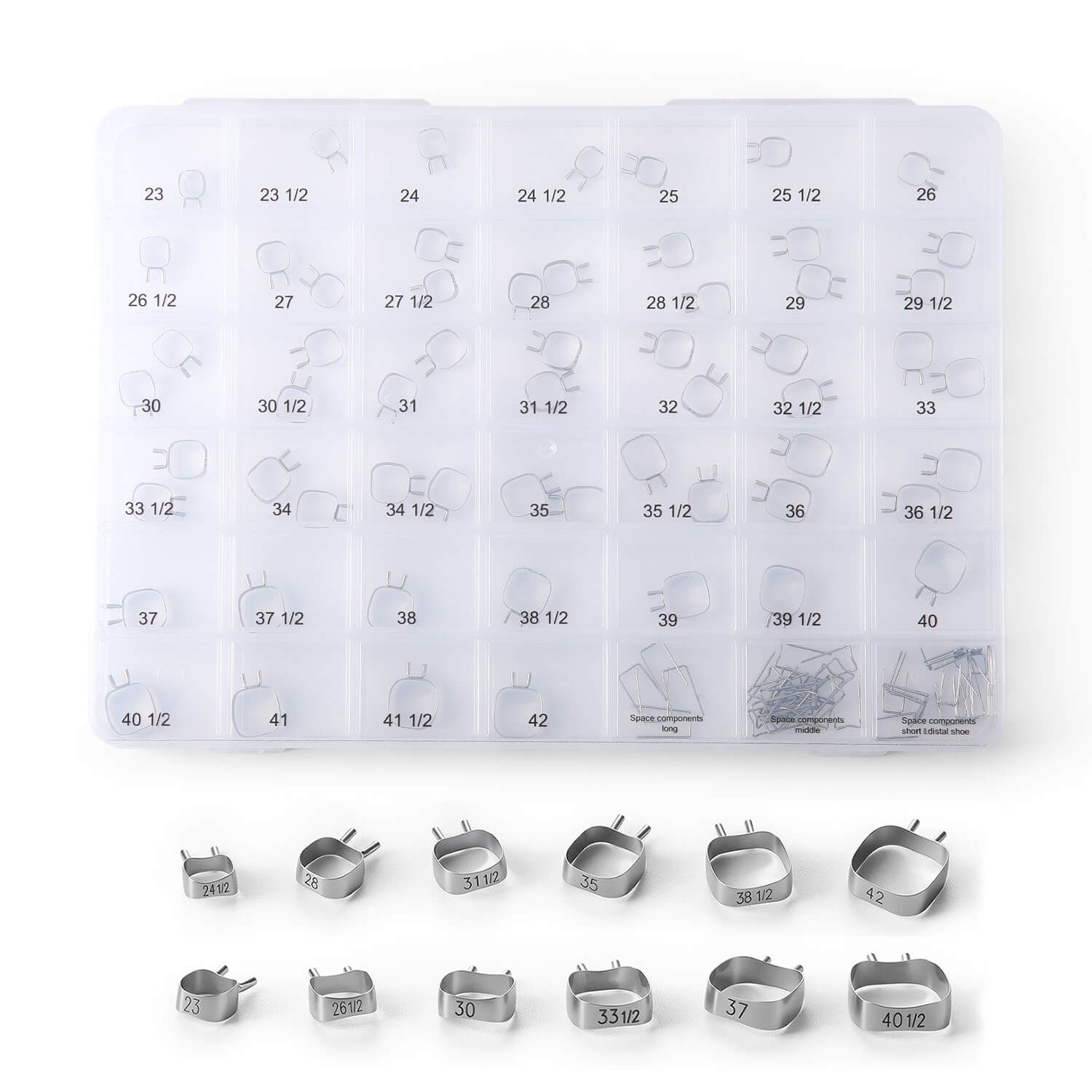 Dental Teeth Braces Preformed Kids Space Maintainer Kit 59pcs Bands 23#-42# with Space Components - azdentall.com