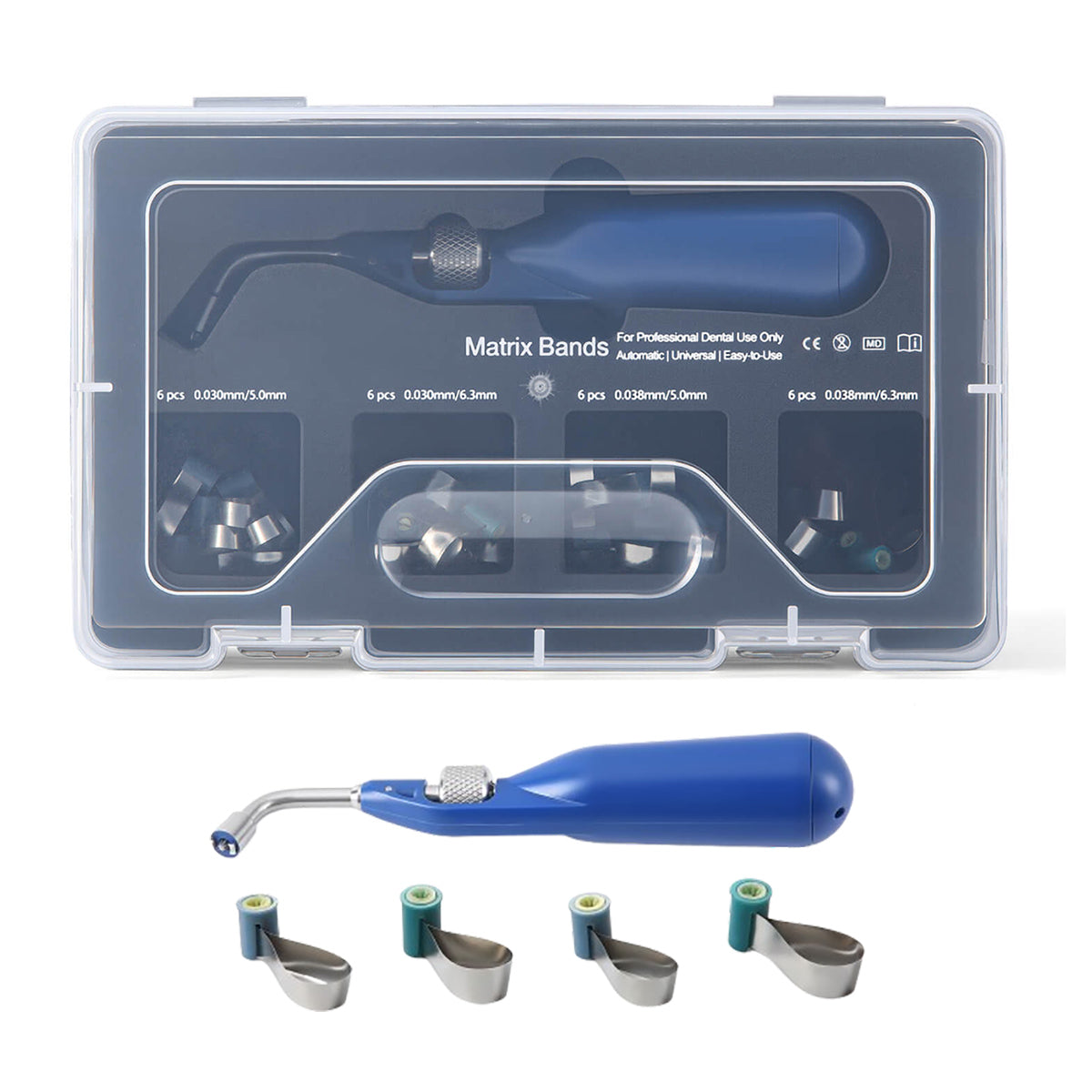 Dental Sectional Contoured Matrix System Double-Side Contoured Anatomically Shaped Matrix Bands with Handle 20Pcs/Set - azdentall.com
