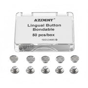 AZDENT Orthodontic Metal Lingual Button Monoblock Bondable Round 50pcs/Box - azdentall.com