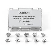 AZDENT Orthodontic Metal Lingual Button Monoblock Bondable Rectangular 50pcs/Box