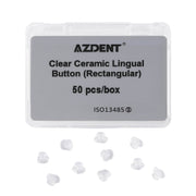 AZDENT Orthodontic Composite Clear Ceramic Lingual Buttons Bondable Rectangular Base 50pcs/Box - azdentall.com