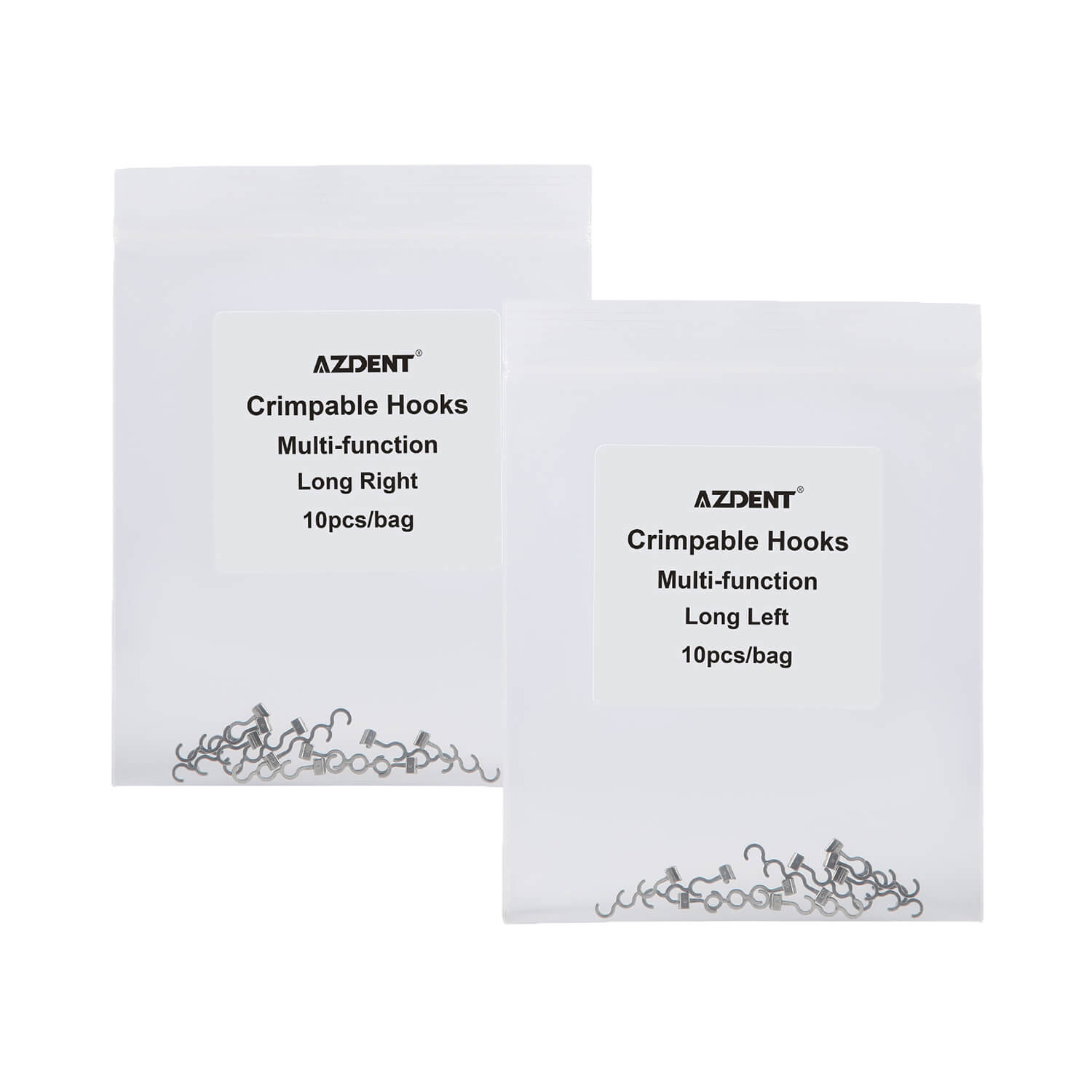 AZDENT Crimpable Hooks Long Right/Left Tube Multi-function 10/Bag - azdentall.com