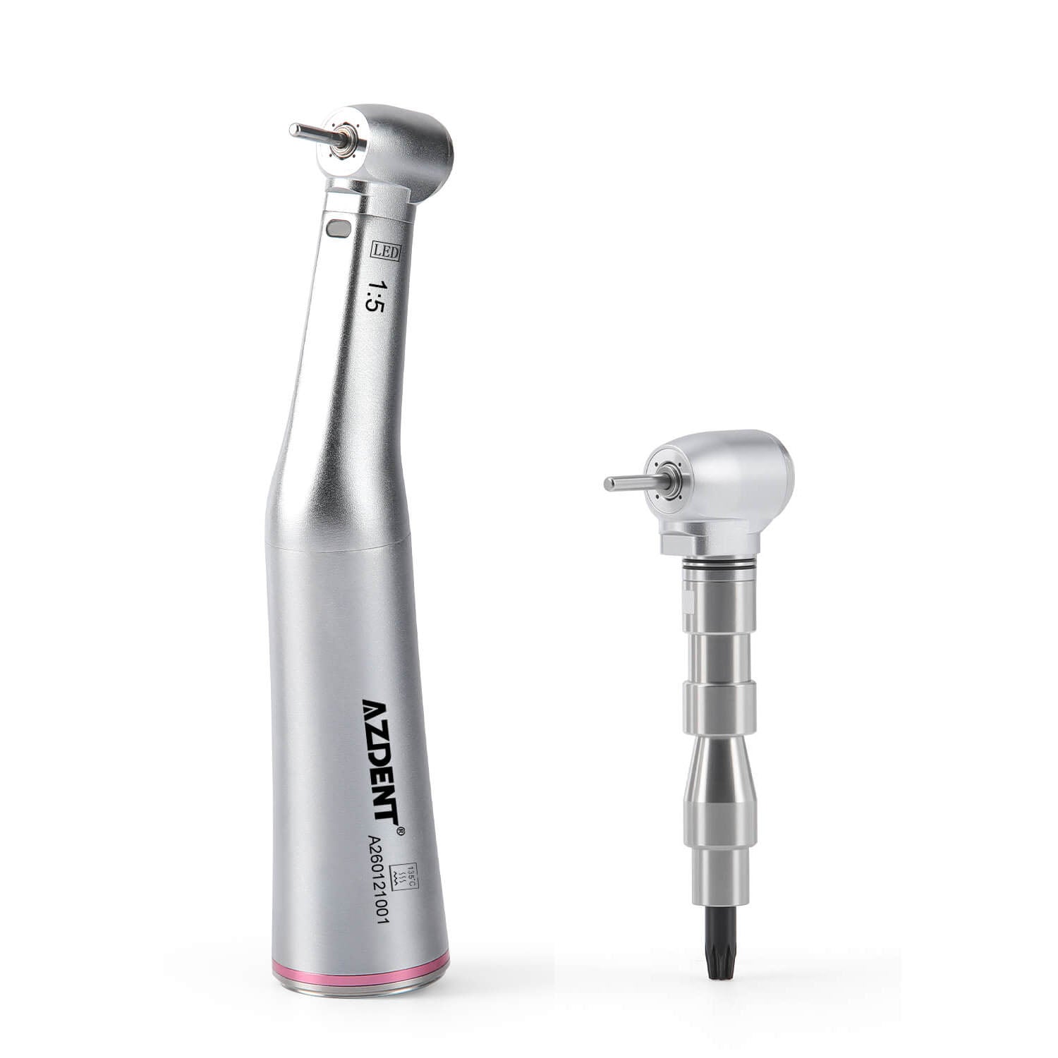 AZDENT Dental 1:5 Fiber Optic Electric Contra Angle Handpiece Internal Four Way Spray Removable Design