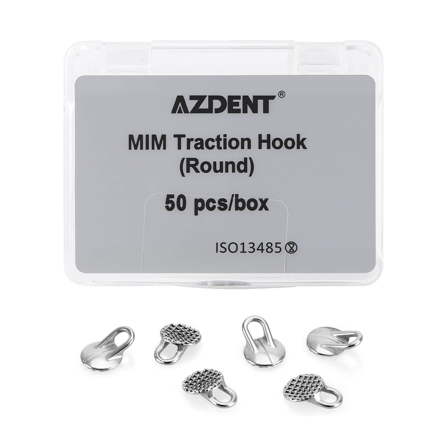 AZDENT Orthodontic Lingual Button Bondable Monoblock Traction Hook Round Base 50pcs/Box - azdentall.com