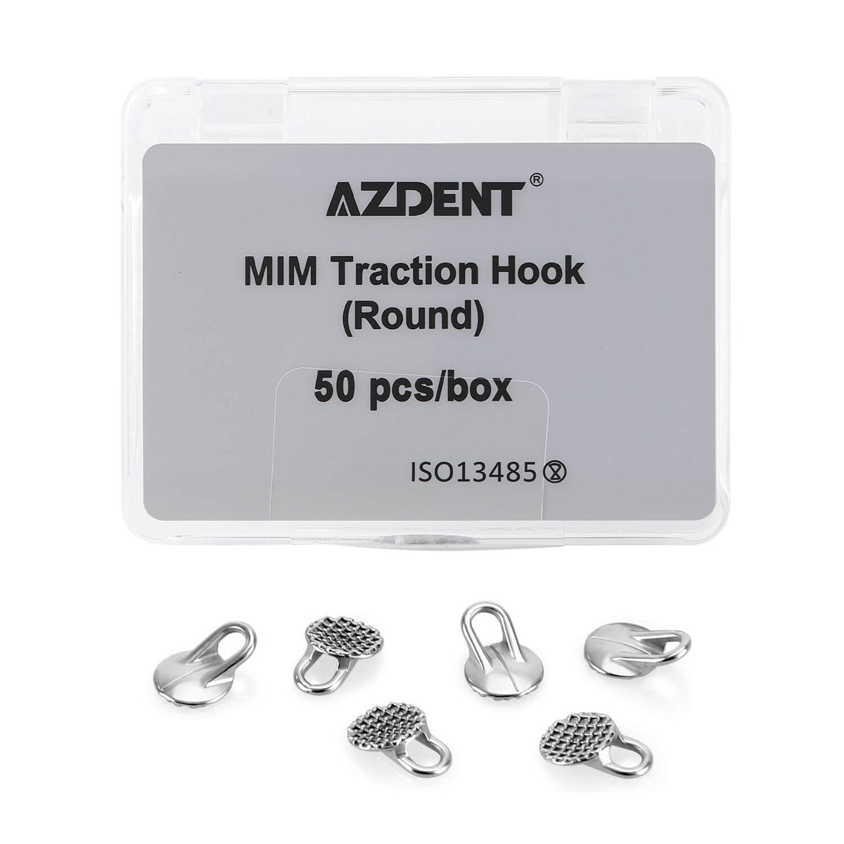 AZDENT Orthodontic Lingual Button Bondable Monoblock Traction Hook Round Base 50pcs/Box - azdentall.com