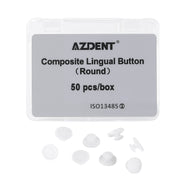 AZDENT Orthodontic Composite Ceramic Lingual Buttons Bondable Round Base 50pcs/Box - azdentall.com